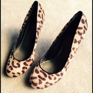 Fergalicious Utopia Leopard Faux Fur Heels Pumps